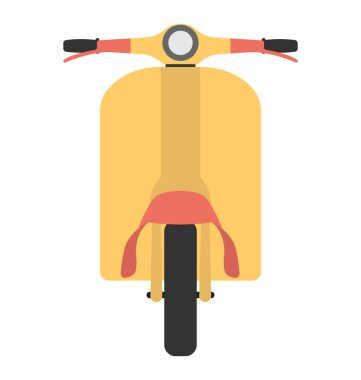 Motorlu scooter vektör simge düz tasarım 