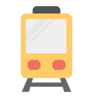 Elektrikli tramvay tren yassı simgesi tasarım