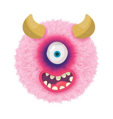 Bir komik tek göz devilic karakteri harf O canavar