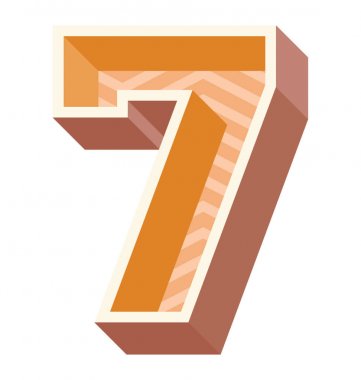 Sayısal basamaklı sayı 7 3d tasarım