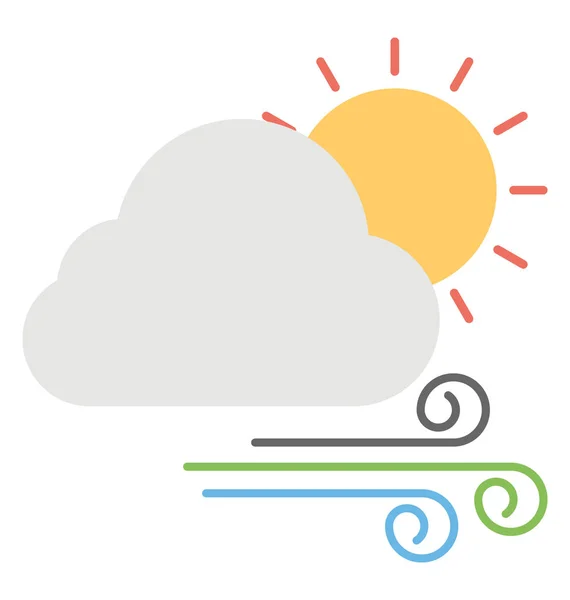 Wolken Kamen Bei Strahlendem Sonnenschein Und Starkem Wind — Stockvektor