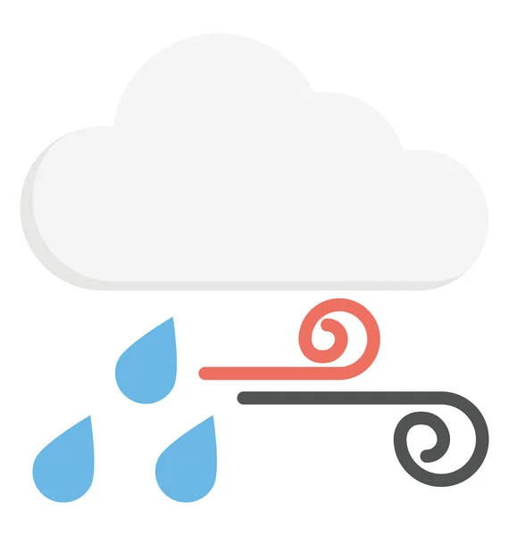 Wervelingen Van Wind Regendruppels Regen Onweer Tonen — Stockvector