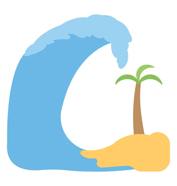 Icono Plano Diseño Tormenta Tropical — Vector de stock