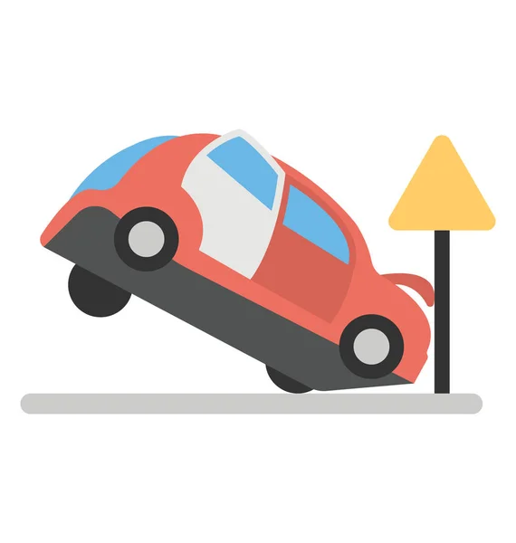 Επίπεδη Εικονίδιο Σχεδιασμός Ενός Ατυχήματος Αυτοκινήτων — Διανυσματικό Αρχείο