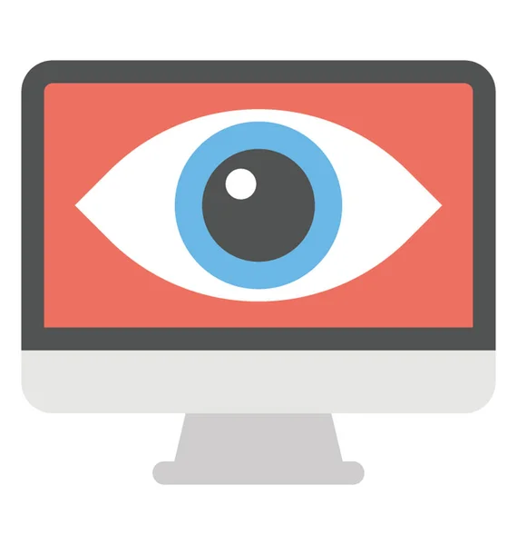 Ein Monitorbildschirm Mit Einem Augensymbol Des Cyber Auges — Stockvektor