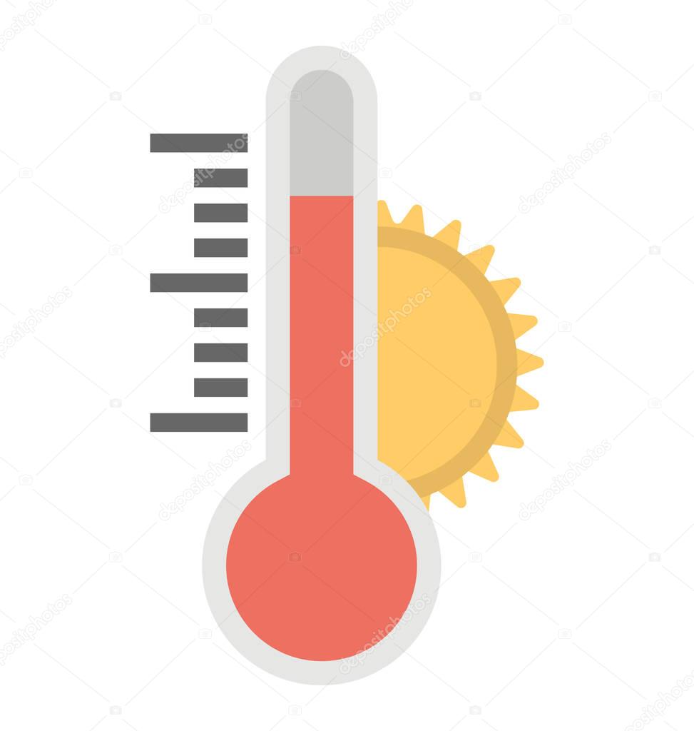 A weather thermometer showing high temperature hot weather