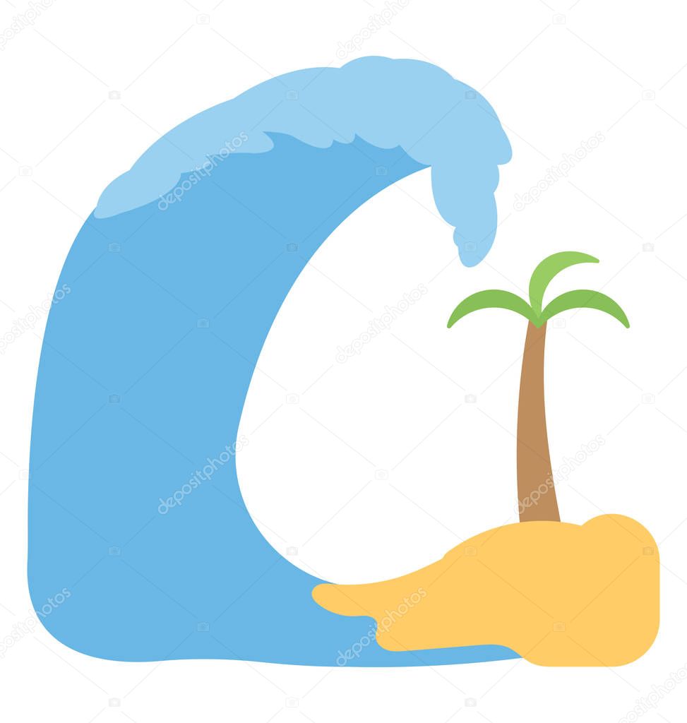 Flat icon design of tropical storm