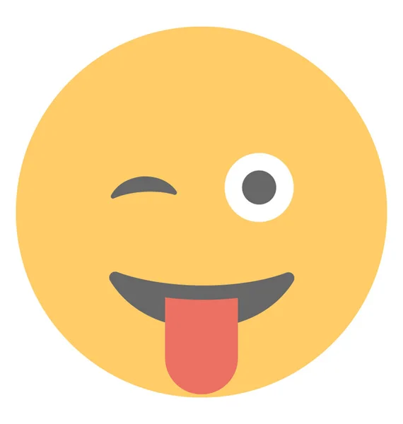Sorriso Expressando Loucura Piscando Emoticon —  Vetores de Stock