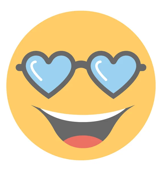 Sonriente Tener Ojos Corazón Simbolizando Amor Emoji — Archivo Imágenes Vectoriales