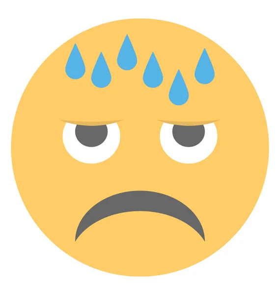Flat Icon Design Aggressive Expression Presented Emoji — Stock Vector