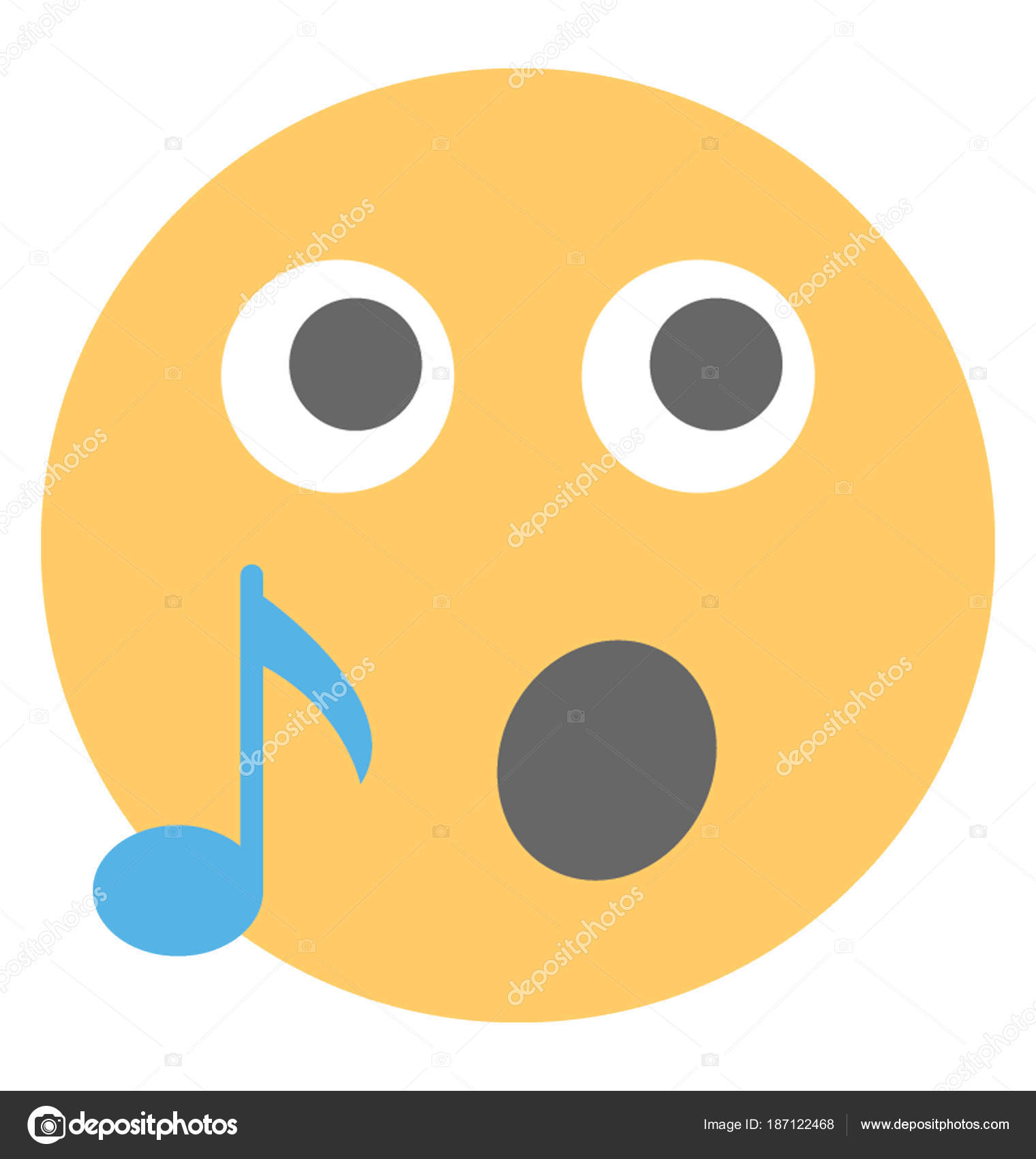 Smiley Music Note Emoticon Stock Vector Image by ©creativestall 187122468