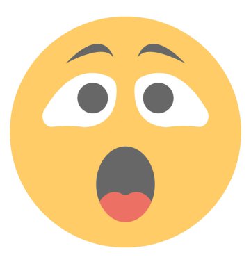 Sürpriz ve şaşkın ifade yoluyla ifade simgesi