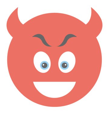 Şeytan gülen düz simgesi tasarım