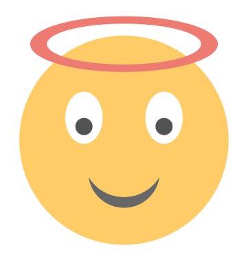 Bir melek yüzü gülen düz simgesi tasarım