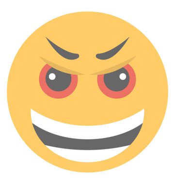 Kötü sırıtan smiley, inek yüz ifadesi