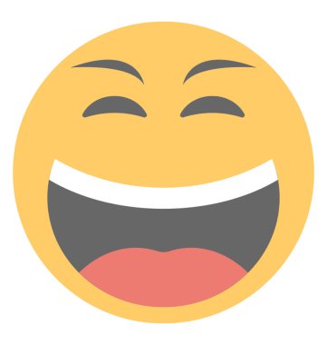 Büyük sırıtma ifade gösterilen bir surat