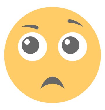 Şaşırmış gibi emoji düz vektör simgesi tasarım