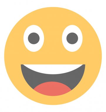 Büyük sırıtma ifade gösterilen bir surat