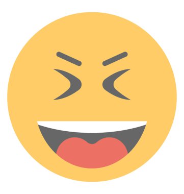 Büyük sırıtma ifade gösterilen bir surat