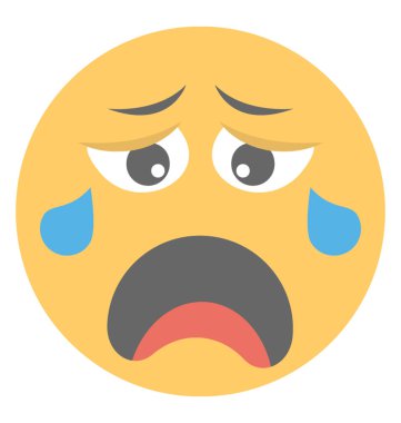 Gözyaşlarıyla ağlayarak bir emoji