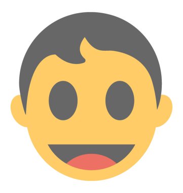 Mutlu ifadeler ifade simge aracılığıyla çocukla