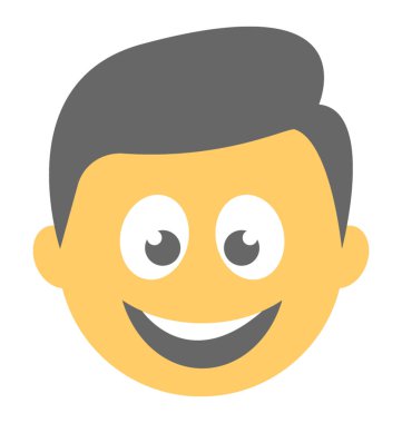 Mutlu ifadeler ifade simge aracılığıyla çocukla