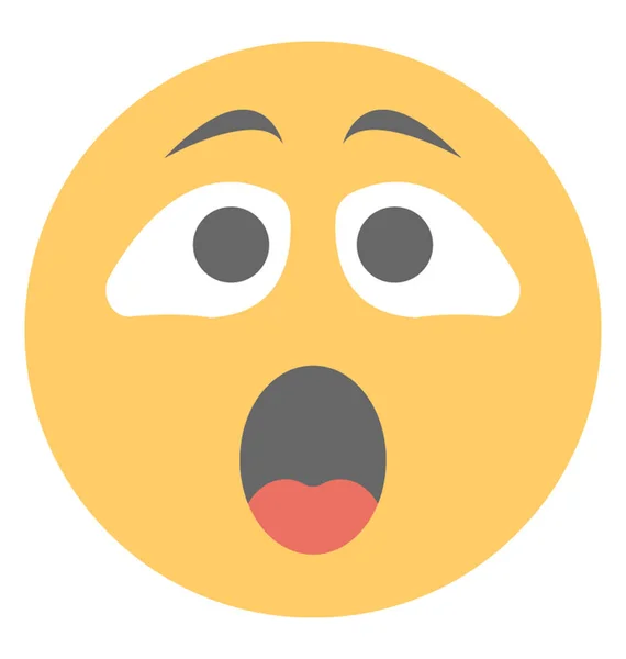 Surprised Confused Expression Emoticon Icon — Stock Vector