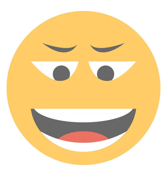 Expressão Sorriso Através Ícone Emoticon — Vetor de Stock