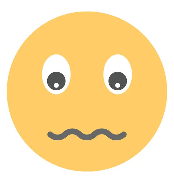 Een Verward Smiley Verward Emoji — Stockvector