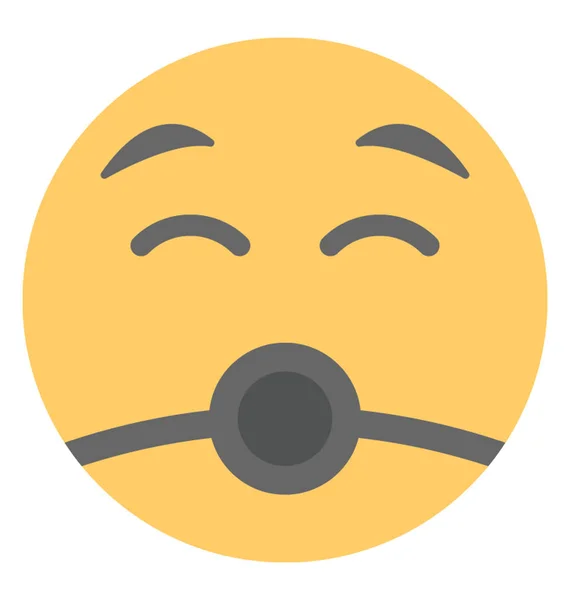 Cara Sorridente Usando Máscara Emoji Máscara Médica —  Vetores de Stock
