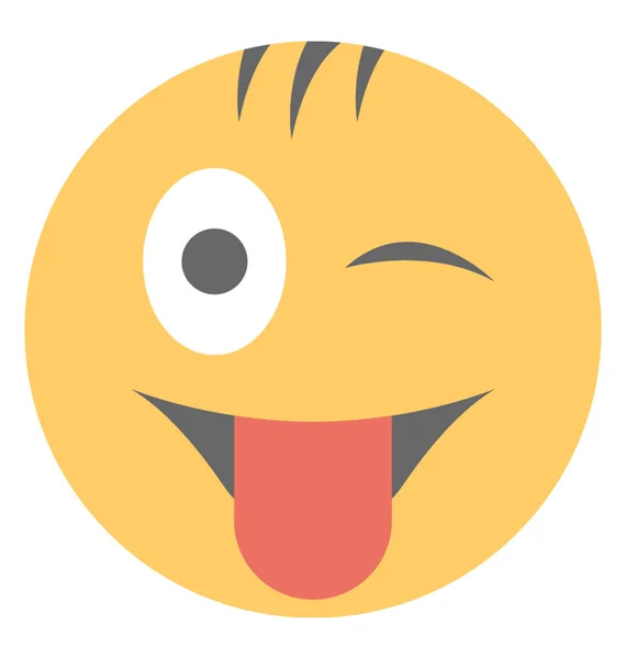 Ekspresi Emoji Gila Lidah Tersenyum Keluar - Stok Vektor