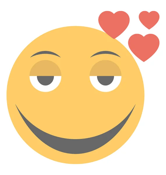 Emoticon Geliebt Fühlen Emoji Als Ausdruck Der Liebe — Stockvektor