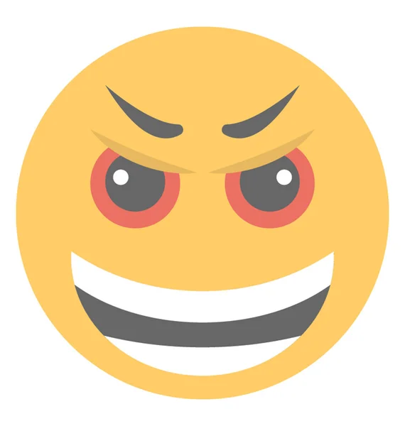 Böse Grinsende Smiley Nerd Gesichtsausdruck — Stockvektor