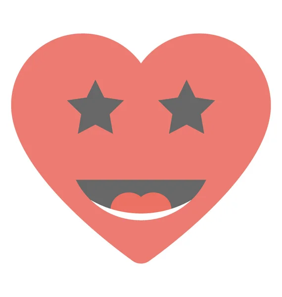 Emoji Forme Coeur Concept Amour — Image vectorielle
