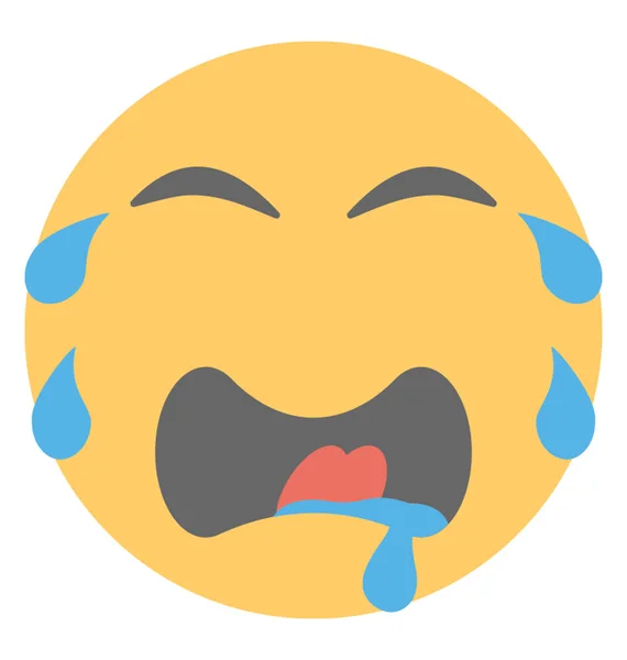Emoticon Que Descreve Expressão Choro — Vetor de Stock