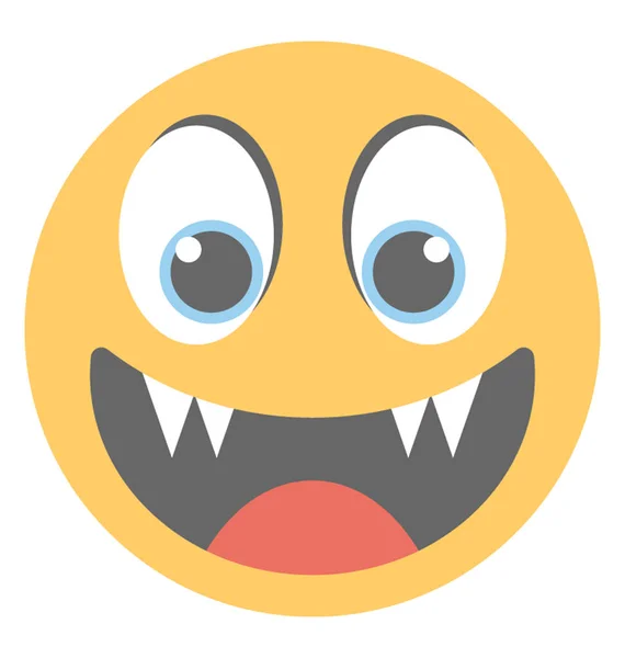 Emoji Diabólico Sonriendo Una Sonrisa Malvada — Archivo Imágenes Vectoriales