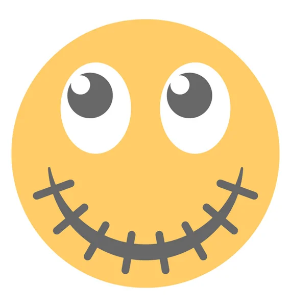 Emoticono Que Representa Expresión Ser Feliz Silencioso — Vector de stock