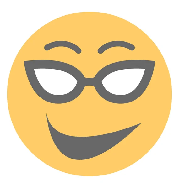Cool Smiley Face Happy Emoji — Stock Vector