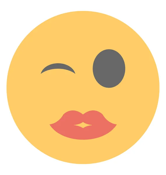 Επίπεδη Εικονίδιο Σχεδιασμός Του Ένα Emoji — Διανυσματικό Αρχείο