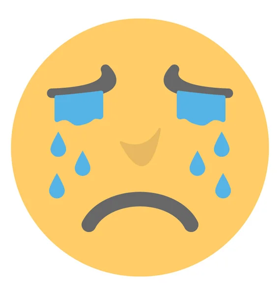 Uma Expressão Emoticon Chorando —  Vetores de Stock