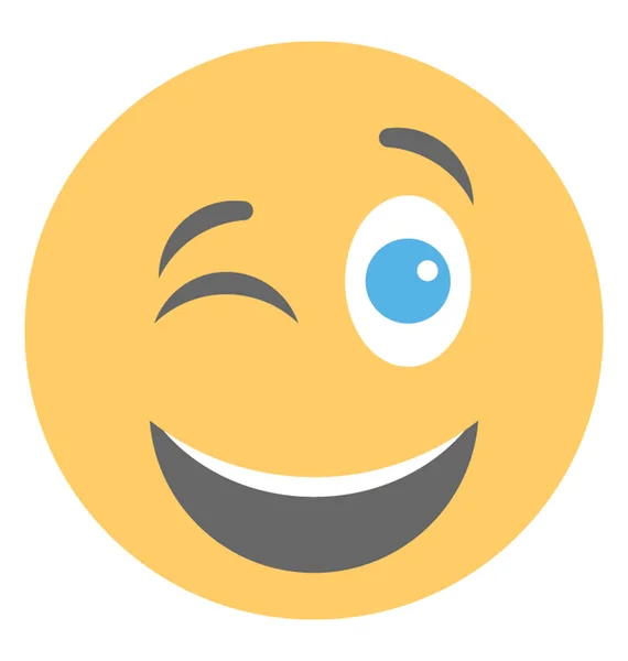 Rosto Emoticon Sorrindo Surpreso — Vetor de Stock