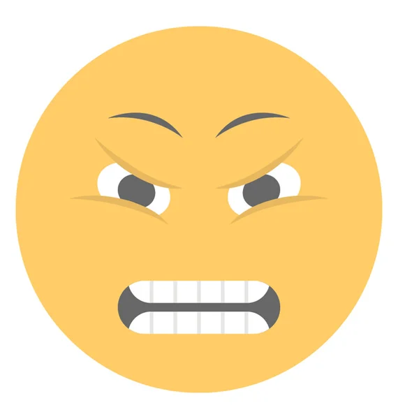 Emoticon Que Descreve Expressão Estar Irritado — Vetor de Stock