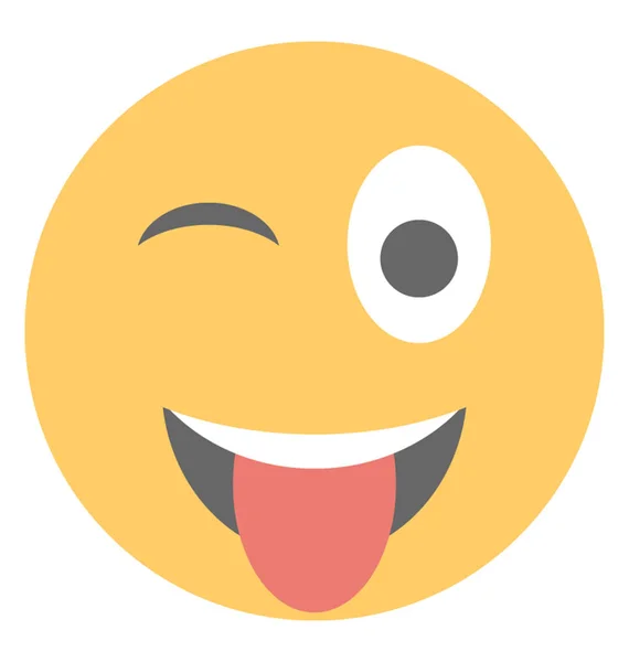 Flaches Icon Design Eines Verrückten Smileys — Stockvektor