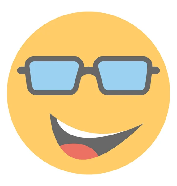 Cool Smileygezicht Gelukkig Emoji — Stockvector