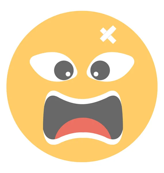 一个心烦意乱的笑脸 疲倦的表情通过 Emoji — 图库矢量图片
