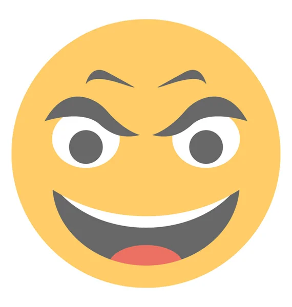 Vreugdevolle Expressie Emoticon Pictogram — Stockvector