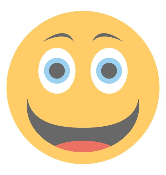 Expressão Feliz Através Ícone Emoticon —  Vetores de Stock