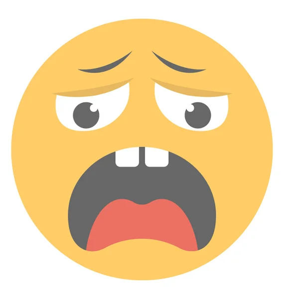 Ένα Αλλόφρων Smiley Κουρασμένο Πρόσωπο Έκφραση Μέσω Emoji — Διανυσματικό Αρχείο