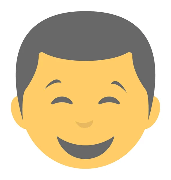 Menino Com Expressões Felizes Através Ícone Emoticon —  Vetores de Stock