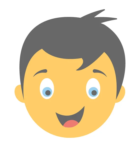 絵文字アイコンを幸せそうな表情の少年 — ストックベクタ